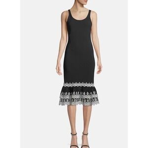 Jonathan Simkhai Diamond Crepe Applique Tank Dress Women 8 Quiet Luxury Midi